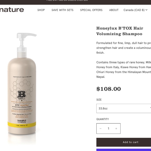 Tweak'd by Nature Supersize Shampoo & Conditioner - 🐝 Honeylux B’TOX - Picture 2 of 3